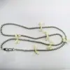Comercio exterior venta caliente cadena de mariposa de cadena de perla de imitación ABS cadena universal para teléfono móvil llavero cordón de lazo anti-pérdida