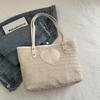 Bolso casual tejido para mujer de estilo europeo y americano, bolso de hombro artístico Mori, bolso de mano de nueva moda, bolso tejido de paja de doble uso y gran capacidad