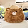 Blue Rain Almofada de Apoio de Cabeça e Lombar de Pelúcia Urso Original para Banco de Carro Travesseiro de Pescoço Almofada Criativa para Interior de Carro