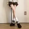 Botas de Nieve Casuales Simples con Adorno de Encaje con Cordones para Mujer 2026 Nuevo Llegado de Invierno Cálidas con Felpa Antideslizantes Botines Cortos de Piel