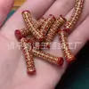 Piedra Cruda de Cinabrio Natural Arena de Cristal Cuentas Sueltas Cuenta Individual Alto Contenido Hecho a Mano Accesorios DIY Pulsera Mayoreo