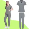 Ropa de Lavado para Manos de Enfermera de Hospital Transfronteriza Aliexpress Ropa de Jogging para Mujer Uniformes de Trabajo de Laboratorio Ropa de Lavado de Manga Corta
