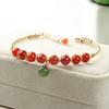 Pulsera Tejida a Mano de Oro K con Lapislázuli, Ágata, Granate, Acabado Cepillado de Oro 14K, Pulsera Minimalista para Mujer