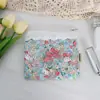Linda Cartera Cuadrada Floral, Bolsa de Almacenamiento Dulce con Adorno de Encaje, Bolsa Ligera de Tela para Labiales, Bolsa para Auriculares