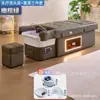 Cama de Lavado de Cabello Eléctrica con Masaje y Lavabo Cerámico Premium, Cama de Terapia de Cabeza Ajustable, Tina de Pies Mejorada con Espacio de Almacenamiento