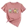 Camiseta de manga corta para mujer, comercio exterior, estación independiente de Amazon, MAMA con letras europeas y americanas, cuello redondo, conejo de Pascua, casual