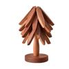 Árbol de Navidad de Madera Maciza Adornos Creativos Nuevos Taza de Agua para el Hogar Alfombrilla Aislante Antiescaldado Alfombrilla Antiescaldado para Mesa de Comedor Posavasos de Madera de Acacia