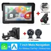 Dispositivo de Navegación Carplay para Motocicleta con Grabación Dual Frontal y Trasera de Alta Definición, Detección de Presión de Neumáticos, Dispositivo de Navegación con Proyección de Pantalla y Grabadora de Conducción