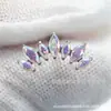Pendientes de aleación de titanio Fengtai F136, pendientes de marquise curvados, tachuelas para el cartílago de la oreja, joyería para perforación corporal con cuerpo de titanio G23 de rosca interna