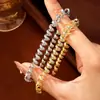 Diadema Espiral D-Color Pulsera de Moissanita para Mujer, Estilo Suave de Nicho, Lujo Ligero, Popular en Xiaohongshu, Pulsera de Regalo