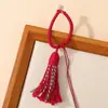 Anillo Hebilla de Hilo de Algodón Estilo Tibetano Colorido Llavero Hecho a Mano DIY Colgante de Borla para Abanico Plegable Hanfu