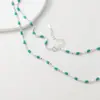 Collar de Plata S925 Nalan Exquisito Minimalista Estilo Ins Diseño de Nicho Cuenta Ovalada Verde Y02539