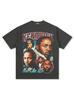 Camiseta de manga corta con estampado de Kendrick Kung Fu Kenny de hip-hop transfronterizo, sudadera con capucha y cuello redondo de algodón pesado lavado