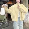 Chamarra Cortavientos de Trabajo Color Amarillo Crema para Mujer Primavera y Otoño 2025 Nuevo Diseño Reductor de Edad Top de Chaqueta Larga de Manga Larga de Nicho