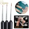 Pintura para uñas trazo flor línea de arrastre pluma 3 varilla negra pincel pequeño pincel ultrafino herramienta para uñas de línea de arrastre pintura