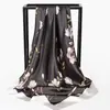 Oferta Especial Seda de Hangzhou Sedas y Satines Bufanda Cuadrada Grande de 90 cm Bufanda de Seda Simulada Bufanda Versátil para Mujer Chal Delgado de Primavera y Otoño Protección Solar