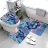 Tapetes de Banheiro Transfronteiriços, Tapetes Antiderrapantes de Flanela de Alta Qualidade para Vaso Sanitário e Pia, Conjunto de Três Peças, Tapetes Absorbentes para Piso de Banheiro