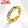 Suministro Directo del Fabricante Venta Caliente Transfronteriza Anillo Giratorio Circular de Diamante de 4 mm para Mujer Joyería de Mano Completamente Diamantada de Acero Inoxidable