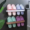 Estante para Pantuflas de Baño Montado en la Pared Sin Taladro Estante para Zapatos de Pantuflas de Baño Montado en la Pared Almacenamiento Colgante Sin Taladro