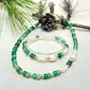 Novo Colar de Clavícula de Luxo Leve de Pérola Natural e Jade Inspirado em Vintage Único Estilo Ins