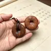 Amuleto "Sin Preocupaciones" de madera de azufaifo alcanzada por un rayo, moneda de dinero Shangui, colgante finamente tallado por ambos lados, artículo de madera, tallado de una sola pieza de madera