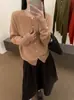 26 Outono Novo Estilo Blusa Estilo Coreano Elegante Cor Sólida Gola Redonda Manga Longa Cardigan de Tricô Feminino Versátil Casual para o Trabalho Casaco