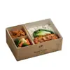 Cajas de Almuerzo Compartimentadas Biodegradables Ecológicas, Cajas para Llevar de Grado Alimenticio Hechas a Medida, Cajas de Empaque para Comidas Ligeras y Dietas