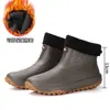 Botas de lluvia cortas estilo alemán para pareja, ligeras, de corte bajo, suela gruesa, impermeables, adecuadas para trabajo en la cocina, pesca y uso general.