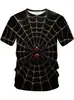 Camiseta de Hombre con Estampado de Araña Transfronteriza de Amazon Ropa Verano Manga Corta Holgada Cuello Redondo Camiseta de Hombre Araña Ropa