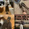 Versión de Piel de Vaca ~3cm Tacón Oculto Punta Redonda Mocasines Planos Británicos Perezosos para Mujer Zapatos Pequeños de Cuero para la Escuela