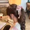 Pinza de Plátano con Lazo de Lunares Satinado de Alta Gama, Pinza Vertical Elegante para Cola de Caballo Alta, Versátil, Accesorio para el Cabello No Dañino