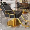 Silla de Salón Reclinable con Altura Ajustable para Cortes de Cabello, Giratoria y Adecuada para Teñido de Cabello, Hecha de Acero Inoxidable