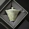 Tazón de té Mingzhenshan Zhi Xiaocangcui Orquídea que adora el viento Retorno de la nube, Tazón de té Orquídea pintada a mano de arcilla de jade, Juego de té Kung Fu