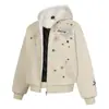 Chamarra de Algodón con Capucha Estilo Americano Bordada con Copos de Nieve y Cuello de Piel para Hombres y Mujeres, Nuevo Modelo Otoño e Invierno 2025, Forro Polar y Engrosada Abrigo Zuo Shan Diao