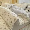 Conjunto de Roupa de Cama de Algodão Integral de Quatro Peças, Algodão Puro Novo Estilo 2026, Roupa de Cama Fresca e Simples, Lençol, Capa de Edredom, Conjunto de Três Peças, Adequado para Todas as Estações