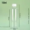 Garrafas Plásticas Transparentes Dosadoras para Animais de Estimação para Cosméticos, Garrafas Vazias Dosadoras de Líquidos, Garrafas Plásticas Brancas Finas com Tampa, Fornecimento Direto do Estoque