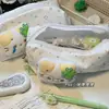 Bolsa para Lápices de Gato con Trébol de Cuatro Hojas de Aspecto Elegante, Linda Bolsa de Almacenamiento de Papelería para Estudiantes de Escritorio, Note Ins de la Suerte de Gran Capacidad