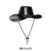 Sombrero vaquero occidental de cuero PU para hombre, sombrero de jazz de ala ancha transfronterizo, para mujer, para salida al aire libre, parasol, sombrero de caballero al por mayor