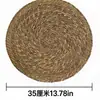 Posavasos Redondo Trenzado de Paja de Jacinto de Agua Tejido a Mano Almohadilla Aislante Té Taza Posavasos Plato Bol Almohadilla Posavasos Occidental