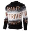 Suéter para Hombre de Terciopelo de Visón Imitación 2025 Invierno Nuevo Moda Coreana Jacquard Letra Ajustado Suéter de Punto para Hombre