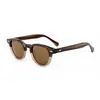 Óculos de Sol Redondos da Moda Tendência com Rebites para Exportação, Óculos de Sol Patchwork Personalizados de Acetato de Alta Qualidade Europeus e Americanos