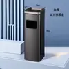 Cubo de basura de acero inoxidable para baño con apertura directa sin tapa, tapa abatible lateral, cubo de basura cuadrado comercial para entrada de ascensor