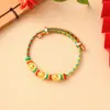 Pulsera Tejida de Cuerda de Cinco Colores del Festival del Bote del Dragón con Nudo de Flor de Durazno, Pulsera Semi-Terminada Hecha a Mano DIY para Niños, Venta al por Mayor de Regalos