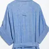 Ropa de mujer transfronteriza 2026 moda estilo europeo y americano vestido holgado con cinturón de mezcla de lino de manga corta para mujer D6355921