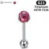 Piercing para la lengua de aleación de titanio F136, Adecuado para beber, Diseño de bombilla pequeña con rosca interna, Joyería de piercing para la lengua a la moda