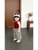Conjunto de camisola de verano para niñas, nuevo y elegante chaleco fino y transpirable para bebés, pantalones casuales versátiles anti-mosquitos para bebés
