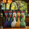 2026 Nueva Serie Transfronteriza de Pollo Estampado Digital Bolso Tote Acolchado de Hombro de Moda