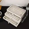 Caja de Almacenamiento Transparente de Gran Capacidad para Bolígrafos con Veta de Madera de Nogal Negro, Caja Vintage para Almacenamiento y Exhibición de Papelería, Caja de Gabinete a Prueba de Polvo
