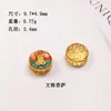 Plata S925 chapada en oro gota aceite quemado azul ocho dioses guardianes Buda a través de agujero accesorios pulsera pulsera diy productos semiacabados