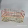 Caja de Archivo de Hierro Forjado Creativa para Mesa Apilable Caja de Almacenamiento Caja de Almacenamiento Caja de Almacenamiento Rosa / Dorado Claro